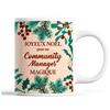 Mug - Christmas Community Manager - Beige - 325 Ml - Dishwasher and Microwave Safe