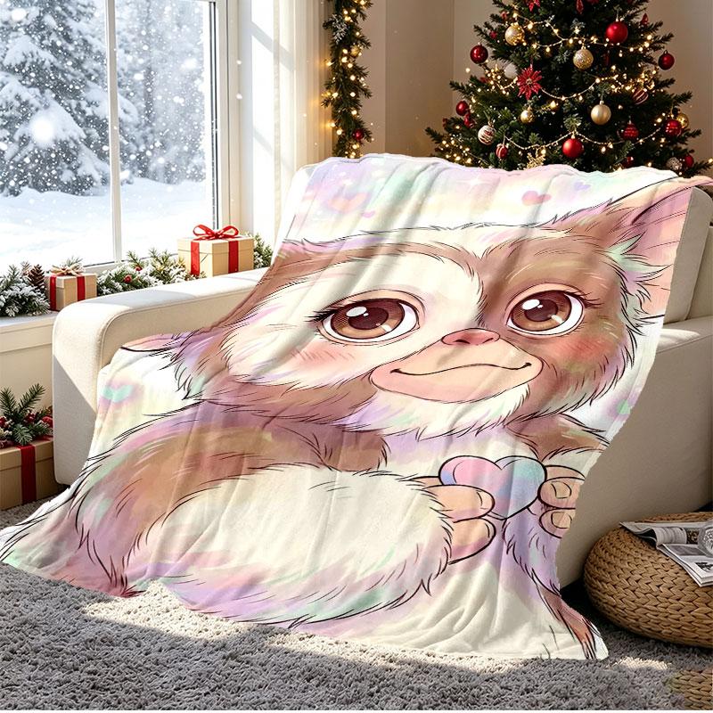 Gizmo (Gremlins) Pattern Blanket for Home Decoration, Bed, Sofa, Car Travel, Camping, Suitable for All Seasons, Birthday Christmas Gift