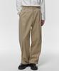 Curved Wide Chino Pants [Beige]
