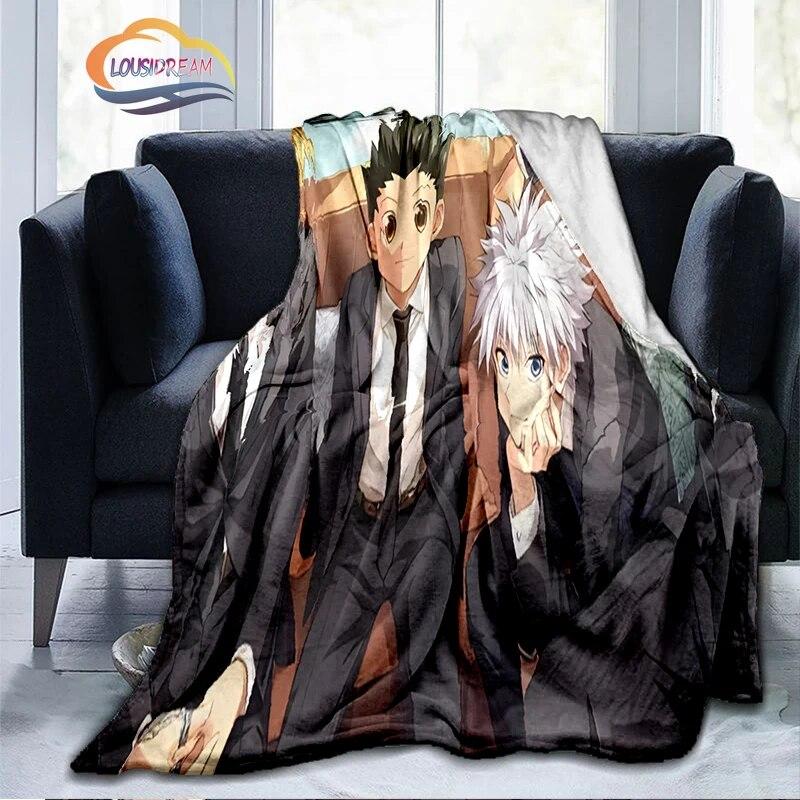 Trendy Japanese Anime Hunter x  Flannel Blanket3D Printed Coverlet Travel Camping for Adults and children Cashmere blanket