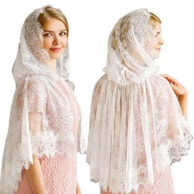1PC Fashion Cool αναπνεύσιμο κέντημα Floral καλοκαιρινό αντηλιακό μουσουλμανικό σάλι Δαντέλα Διαφανές σάλι