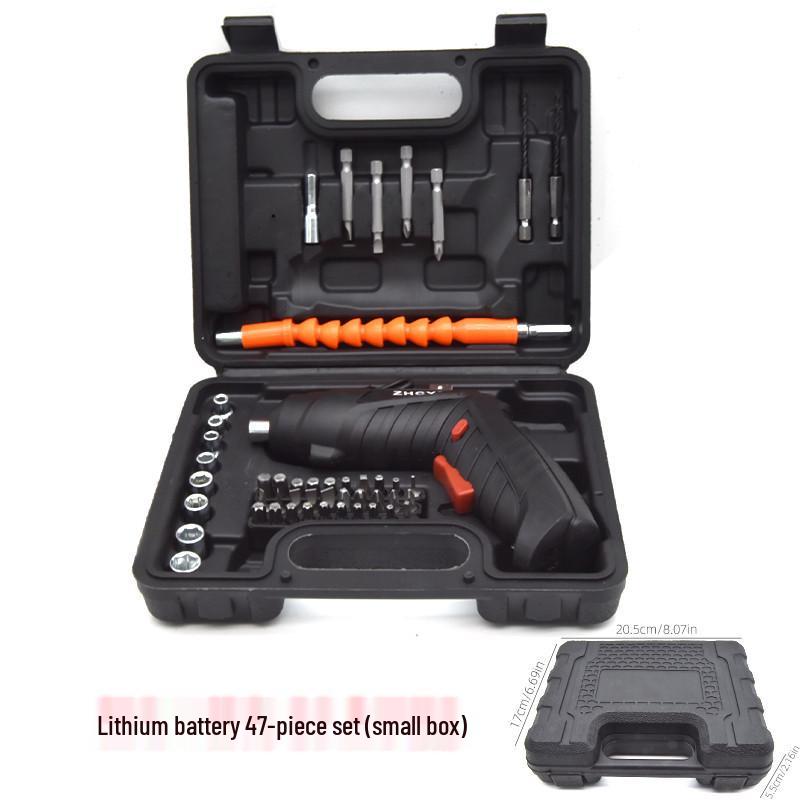 Rechargeable Mini Electric Screwdriver & Hand Drill Set - Multifunctional, Deformable, Lithium Battery-Powered for Household Use