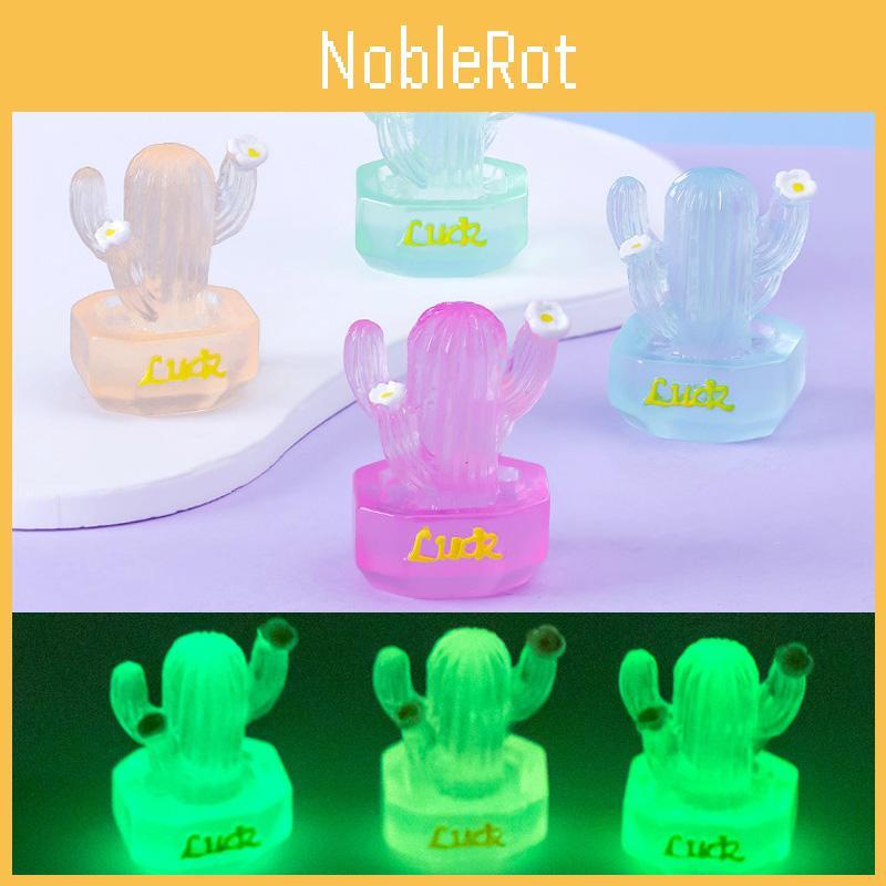 Adorable Glowing Cactus Resin Miniature Desk Car Decoration In 7 Colors