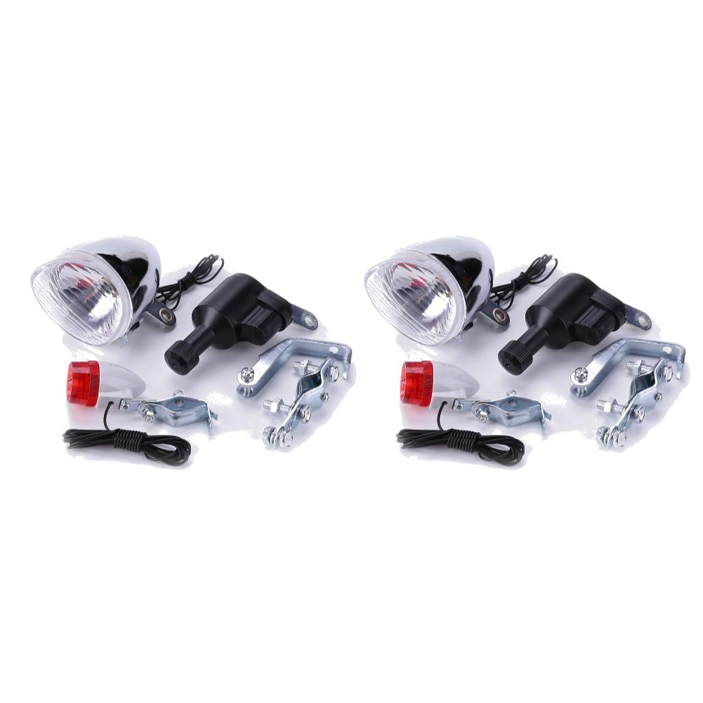 

3-1Sets Bike Cycling Dynamo Lights Set Safety No Batteries Needed Headlight Rear&Front&Dynamo light with Bracket Bike Lighting