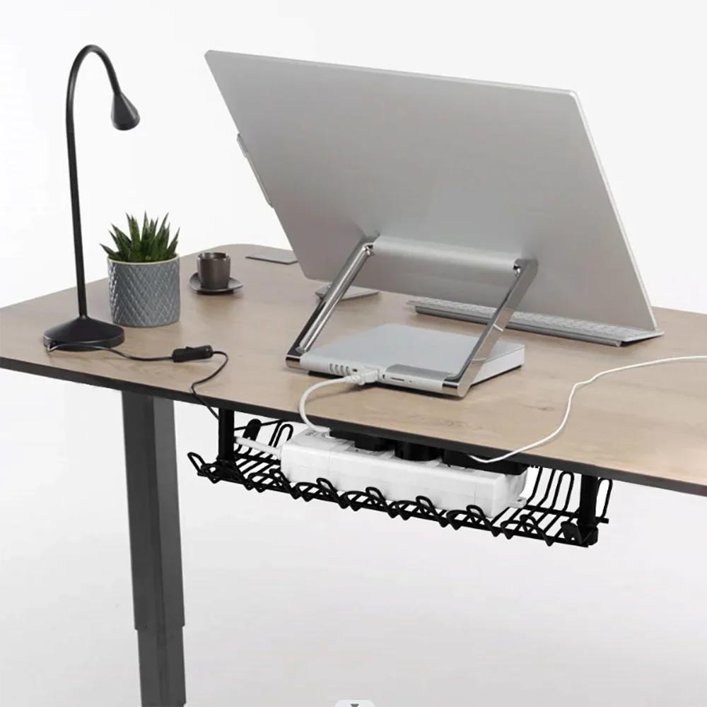 ABS 360mm Tischsteckdose Aufhängehalter Steckdosenleiste Aufbewahrungsregal Festschraubbar Kabelmanagement-Schale für Büros Zuhause Kabel-Organizer