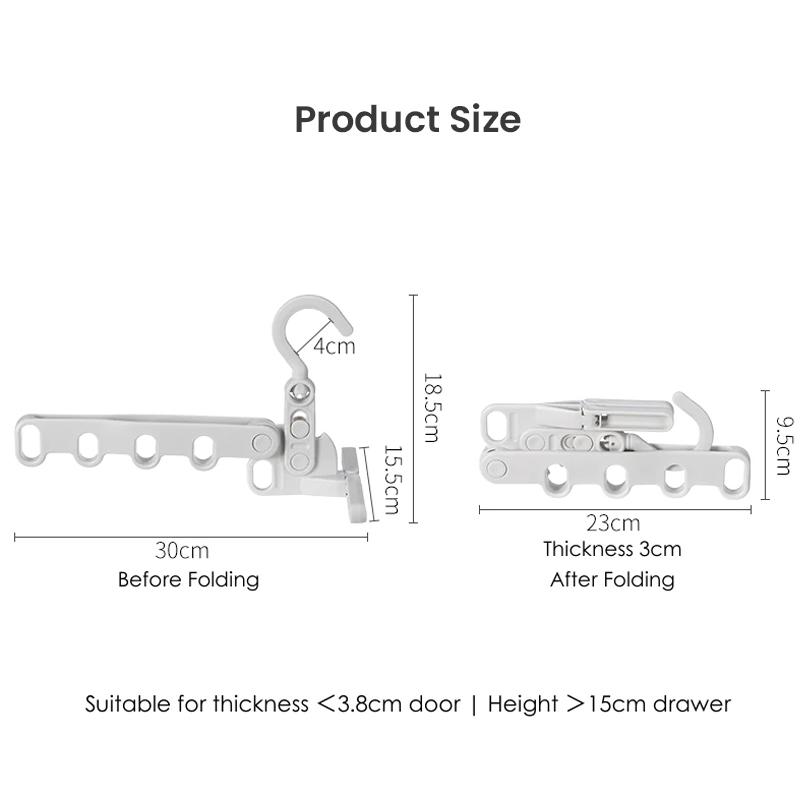 Portable Foldable Travel Hanger Clothes Quick Organizing Storage Travel Hanger with 5 Holes Suitable for Hotel Camping Travel