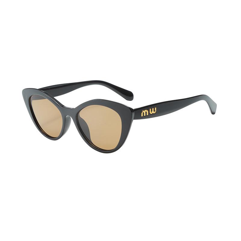 High-End Women's Leopard Print Cat Eye Sunglasses - Slimming Retro European & American Style