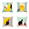 Cute Cartoon Cat Pillow Cover Living Room Sofa Office Seat Car Waist Cushion   Home Decoration