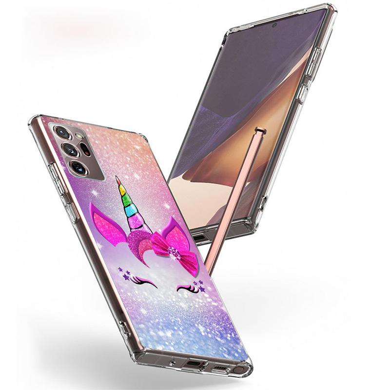 Pink Unicorn Rainbow Phone Case For Samsung Galaxy S24 S25 Edge S26 Ultra S23 S22 S21 Plus S20 FE + Personalized Print Cover Gal