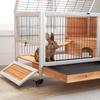 Rabbit Hutch for Small Pets with Opening Roof and Removable Tray 90x53x59 cm Natural