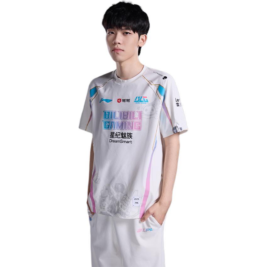 Li Ning T Shirts Unisex Ivory Crew Neck Moderate Straight Fit ATSU667-1