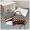 Small Square Bag New Trendy and Cool Casual Hand Bag Simple Color Matching Checkerboard Single Shoulder Messenger Bag Portable and Compact