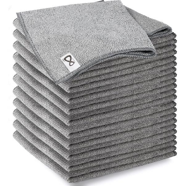 Microfiber Cleaning Cloth 12 Pack, 13 X 13 Inch Microfiber Towels For Cars, High Performance Ultra Absorbent Car Washing Cloth, Lint Free Streak Free
