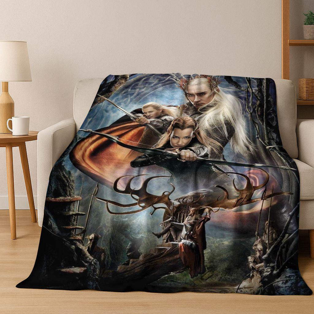 Classics L-Lord of The Rings H-Hobbit Movie Flannel Blanket,Warm and Cozy Soft Throw Blanket for Home Bedroom Bed Sofa Cover Kid
