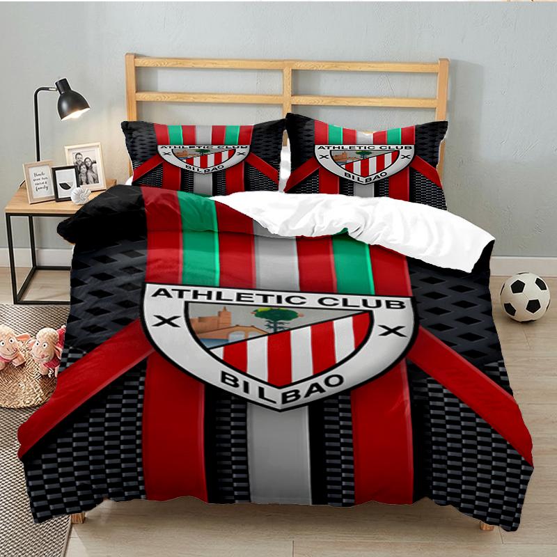 3-teiliges Fußball-Sport-Bettwäsche-Set, Ideal für 1 Bettbezug und 2 Kissenbezüge, Perfekt als Weihnachtsgeschenk, Ideal für Schlafzimmer, Wohnheim