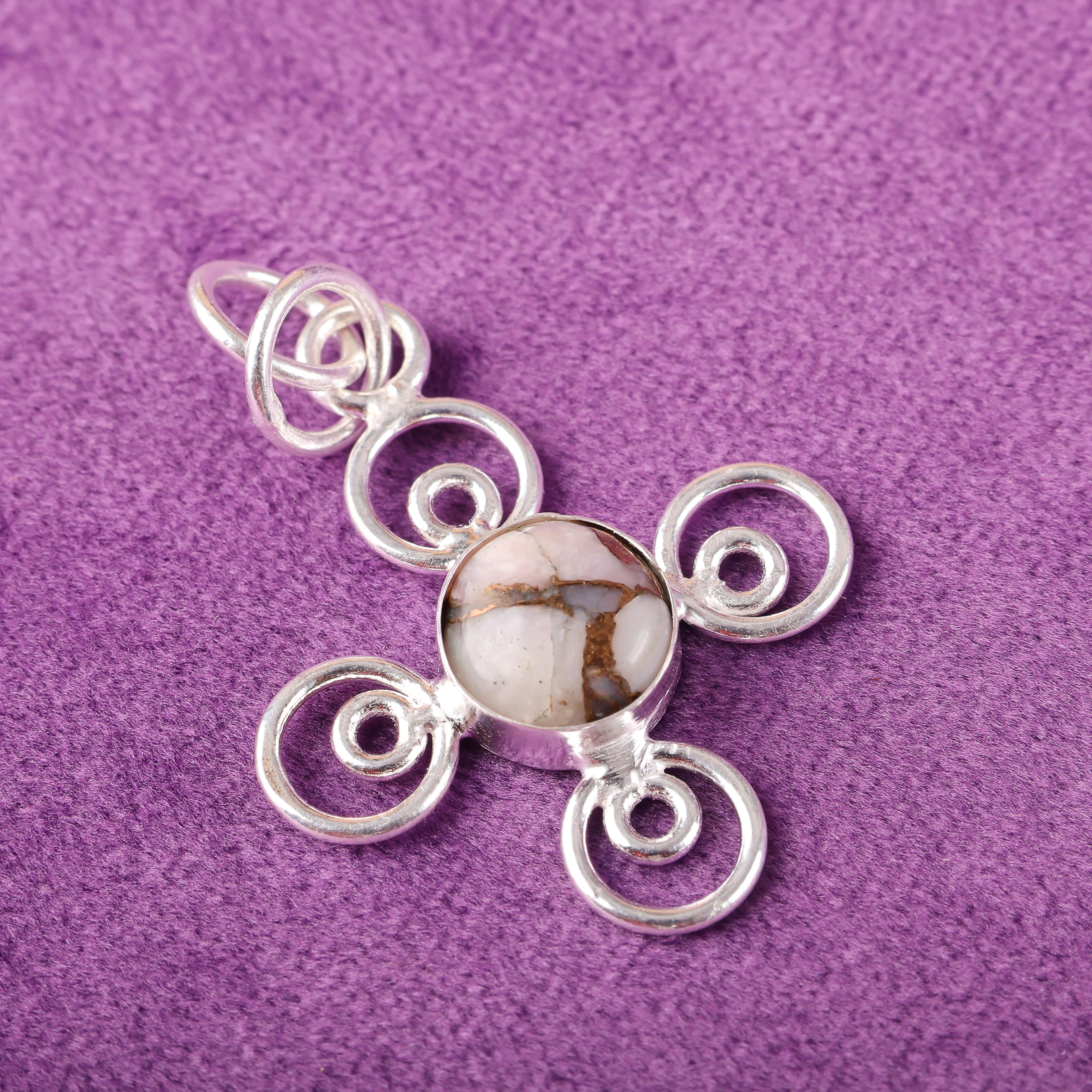 

Розовый Медный Бирюзовый Кулон из Драгоценного Камня Ручной Работы, Кулон из Стерлингового Серебра 925 пробы, Антикварное Ювелирное Изделие, Для Подарка на Помолвку 1.57 Inches розовый