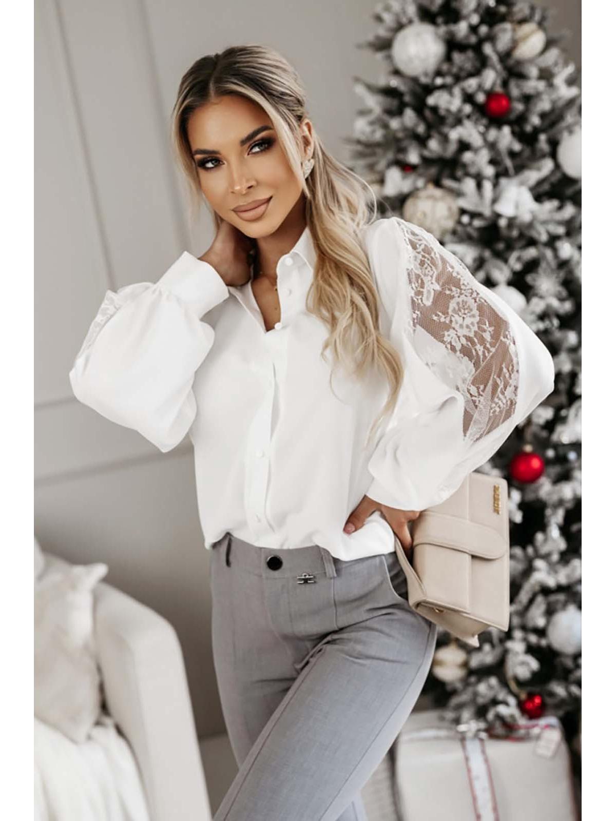 

Женская европейская и американская весенне-летняя рубашка с длинным рукавом, с сетчатыми вставками, 2024 XL белый