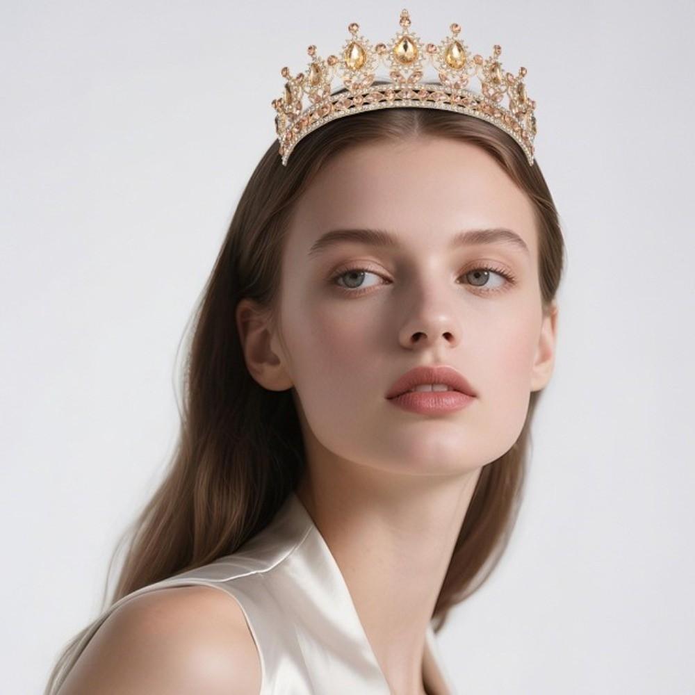 Princess Baroque Wedding Hair Tiara Jewelry High-end Crystal Bridal Tiara Crown Headpieces Rhinestone Diadem Veil Tiaras Dance