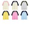 Pure Cotton Multicolored Heavy-duty Couple T-shirt with Shoulder Sleeves for Short-sleeved Women