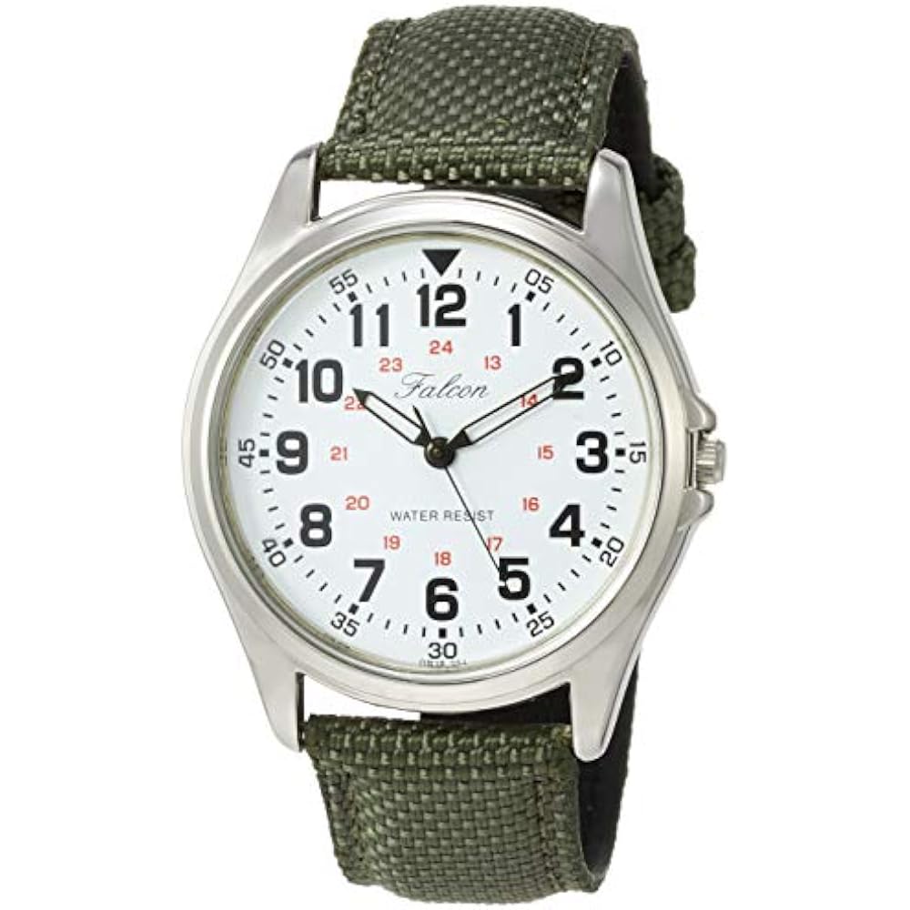 [Citizen Q&Q] Analog Water-Resistant Watch with Leather Strap QB38-304 for Men, Green