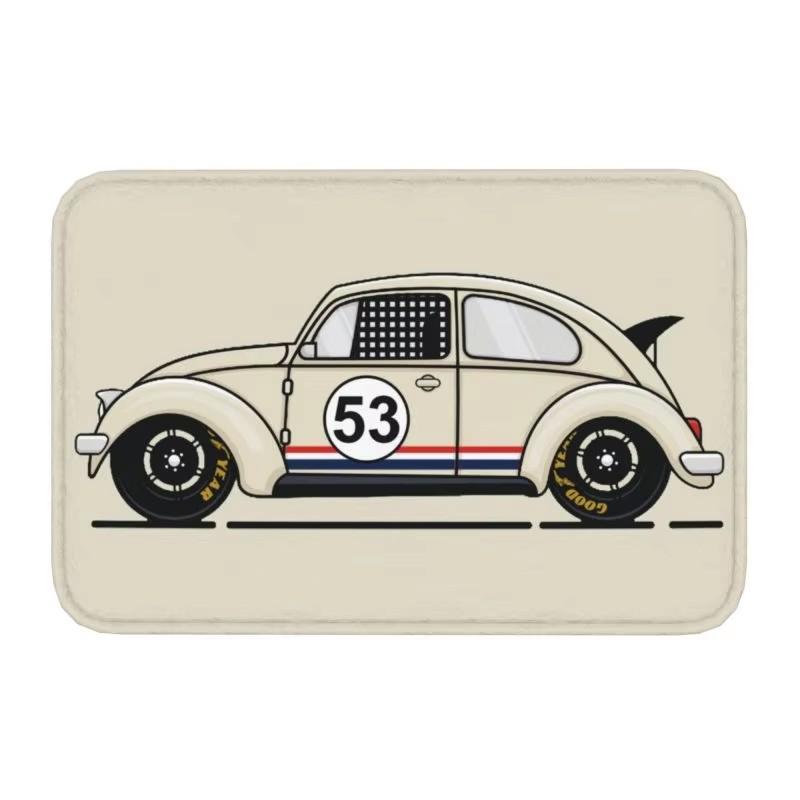 Classic Racing Car Herbie 53 Doormat Anti-Slip Entrance Kitchen Bathroom Door Floor Mats Garden Rug Carpet Footpad