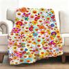 Blumen T-Takashi Murakami Decke Weiche Flanelldecke Warme Knie Hautfreundliche Decke für Sofa Büro Bett Reisen Winter Übergröße