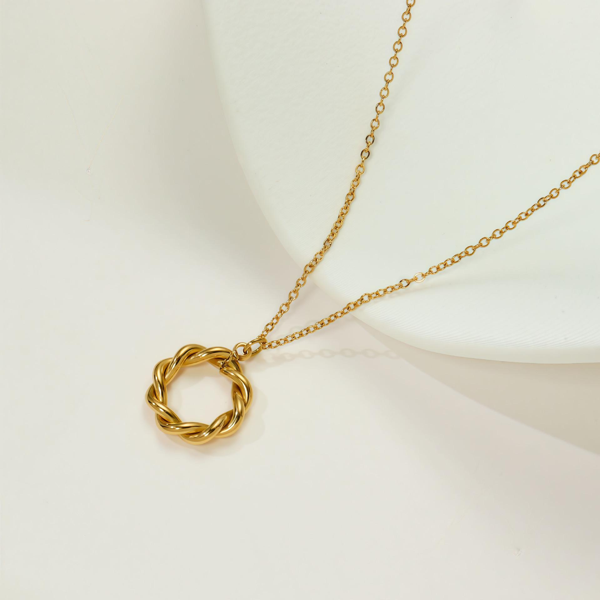 Korean Niche Twist Woven Niche Collarbone Chain Temperament Versatile Stainless Steel Necklace Niche Gift