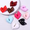 4Pcs Irregular Heart Shape Acrylic Beads Charms Colorful Pendant Loose Beads For DIY Bracelet Necklace KeyChain Jewelry Findings