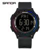 SANDA Top Brand New 6158 Student Electronic Form Movement Luminous Alarm Clock Fashion Trend Student Electronic Watch