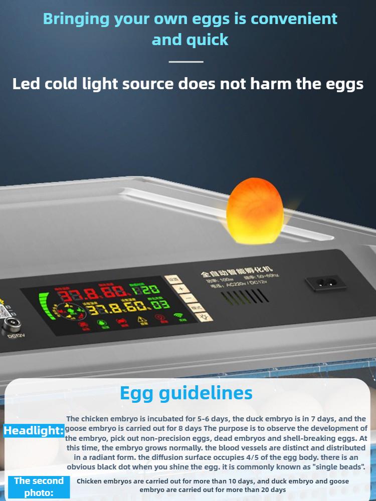 256-500 Eggs Capacity Chick Hatcher Machine Fully Automatic Incubator Duck Eggs Hatching Auto Temperature Humidity Control