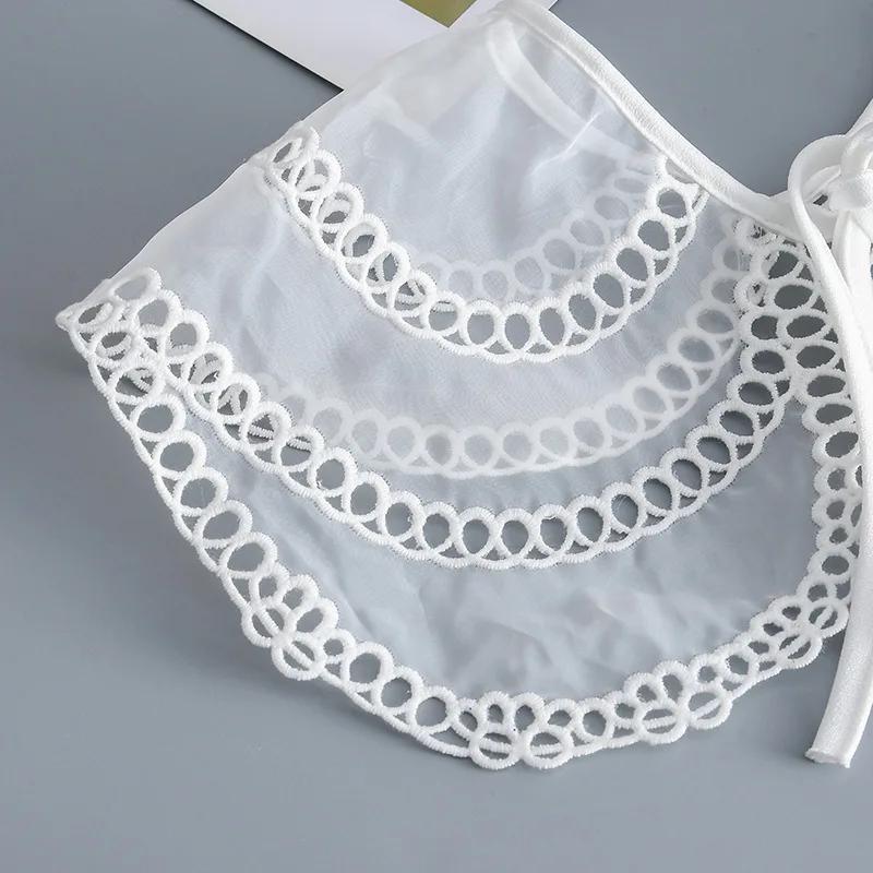 Korean Sweet Dress Fake Collars for Women Hollow Out Shirt Blouse Tops Detachable Collar Female Removable False Collar