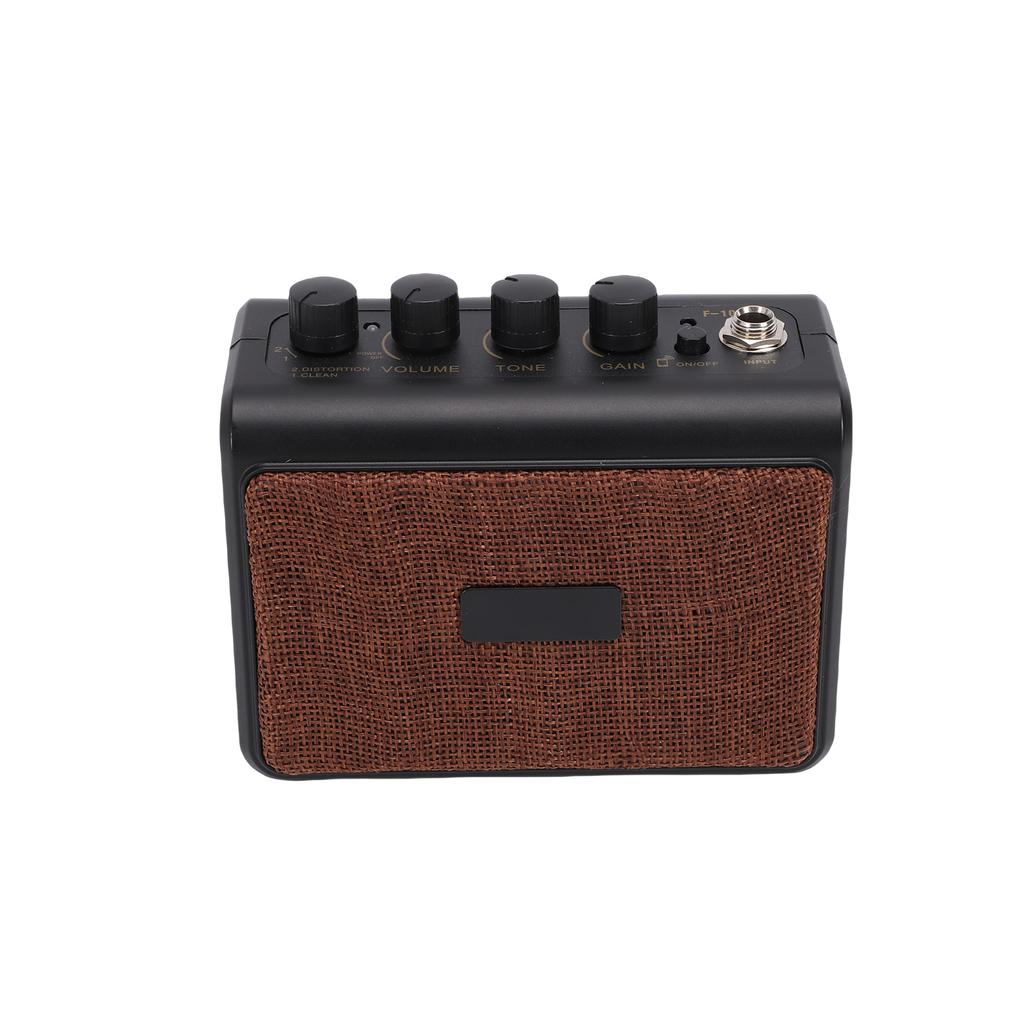 Portable Guitar Amp 10W BT Speaker 2 Clean Distortion Channels AUX Input Headphone Jack Rechargeable Silent for Outdoor