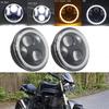 2x 5.75" Fit For Indian Scout Bobber Rocket 3 LED Headlight Hi/Lo Beam Projector