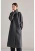 2025 Women's Hepburn Style Black Wool Coat - High-End, Slimming Autumn/Winter Fashion
