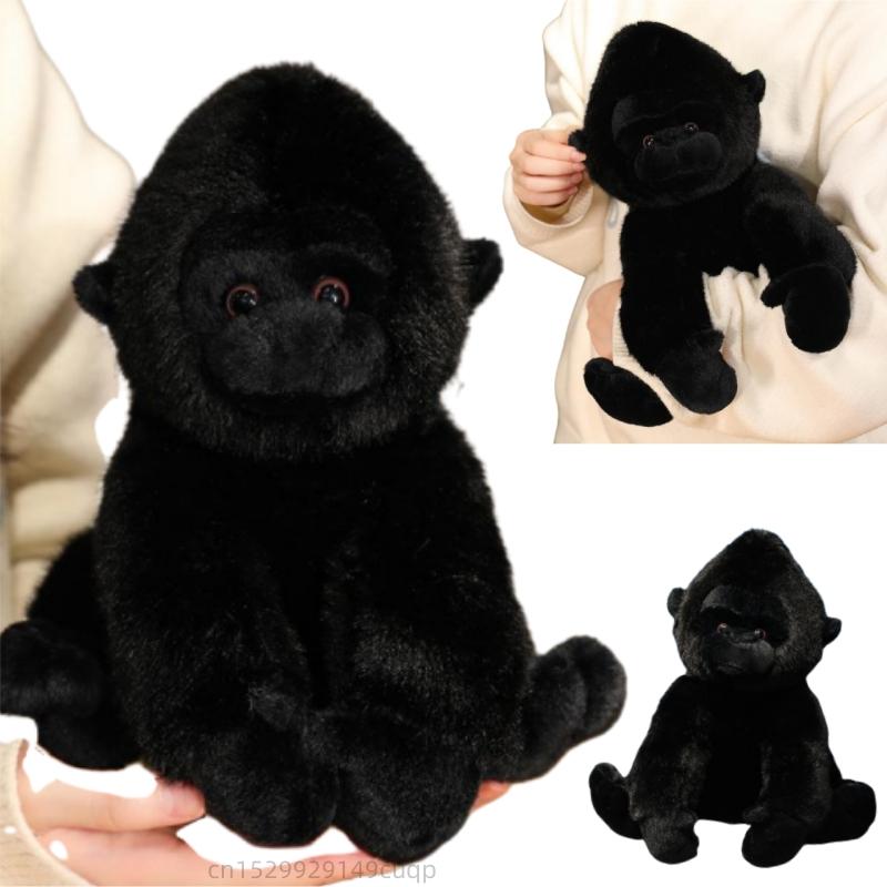 Black Hairy Monkey Simulation Plush Doll 22/32cm Stuffed Animal Cartoon Chimpanzee Home Decor & Gift for Boys & Girls