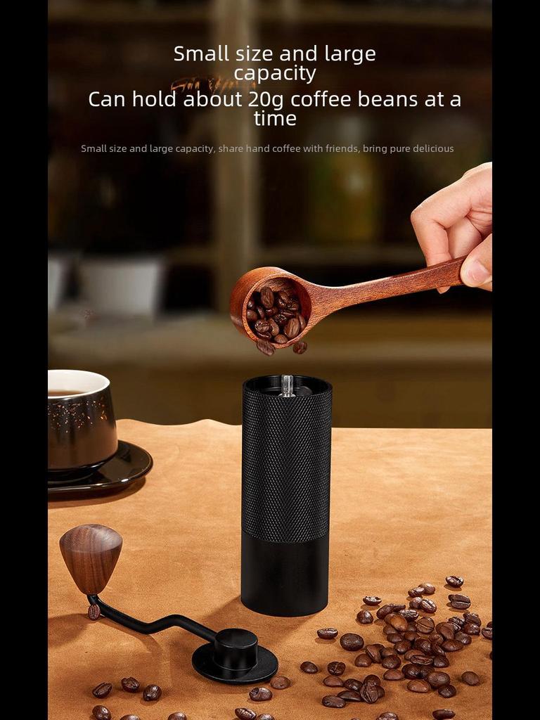 Hand-Crank Coffee Grinder with CNC Titanium-Plated Core for Italian Brews