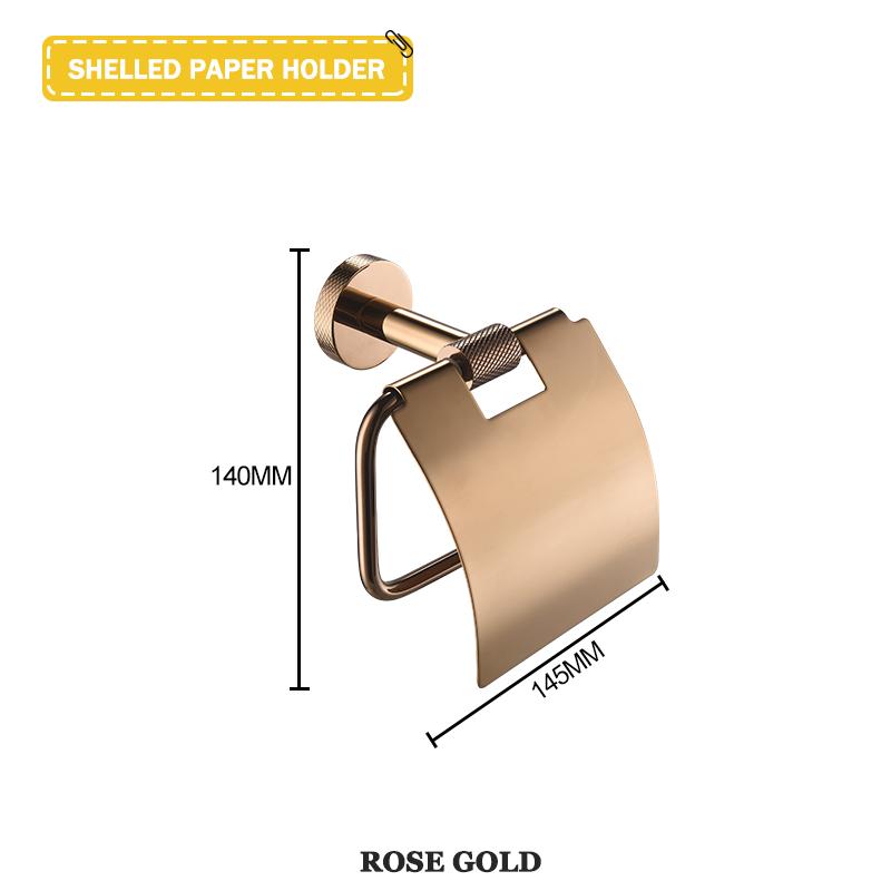 Rose Gold Wall-Mounted Stainless Steel Bath Towel Rack Toilet Paper Holder Towel Bar Robe Hook Cup Holder Bathroom Accessories