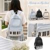 School Backpack with Piano Pattern for Teen Girls High School Students Cute Versatile Travel Daypack