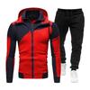 Men's 2-Piece Tracksuit Color Block Zip-Up Hoodie Sweatpants Casual Sports Jogger Set