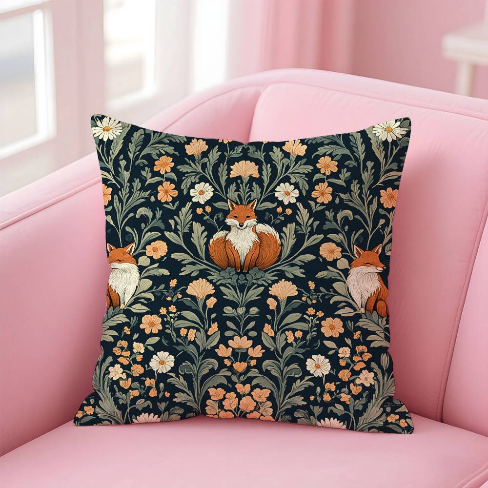 William Morris Art Fox Pillow Case pattern printing pillowcase living room sofa cushion cover bedroom room decor