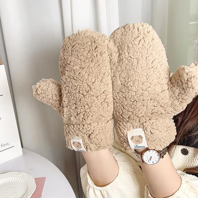 Luvas de Pelúcia de Urso Fofas para Outono e Inverno