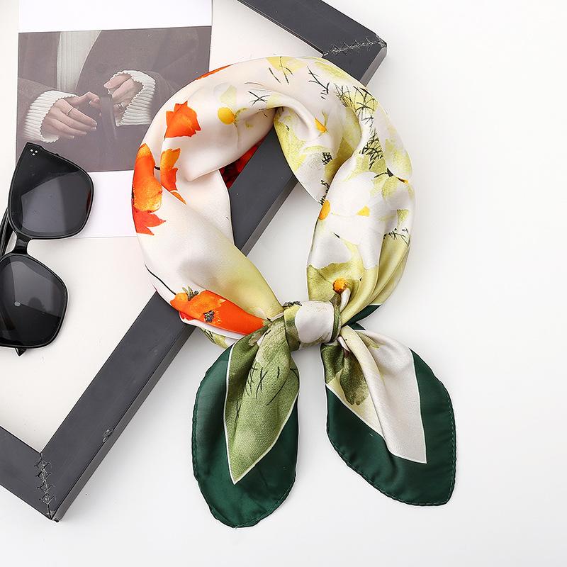 

Весна/лето Новый женский шелковый шарф 70 * 70 см Имитация шелкового твила квадратный шарф Модный принт большой квадратный шарф профессиональный шарф 70-70cm