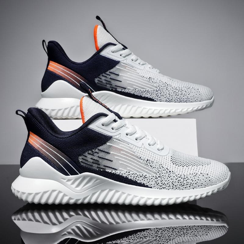 Running Shoes Men Thick-soled Lightweight Anti-slip Mesh Casual Shoes Men Outdoor Comfortable Soft Lace-up Sports Shoes Men