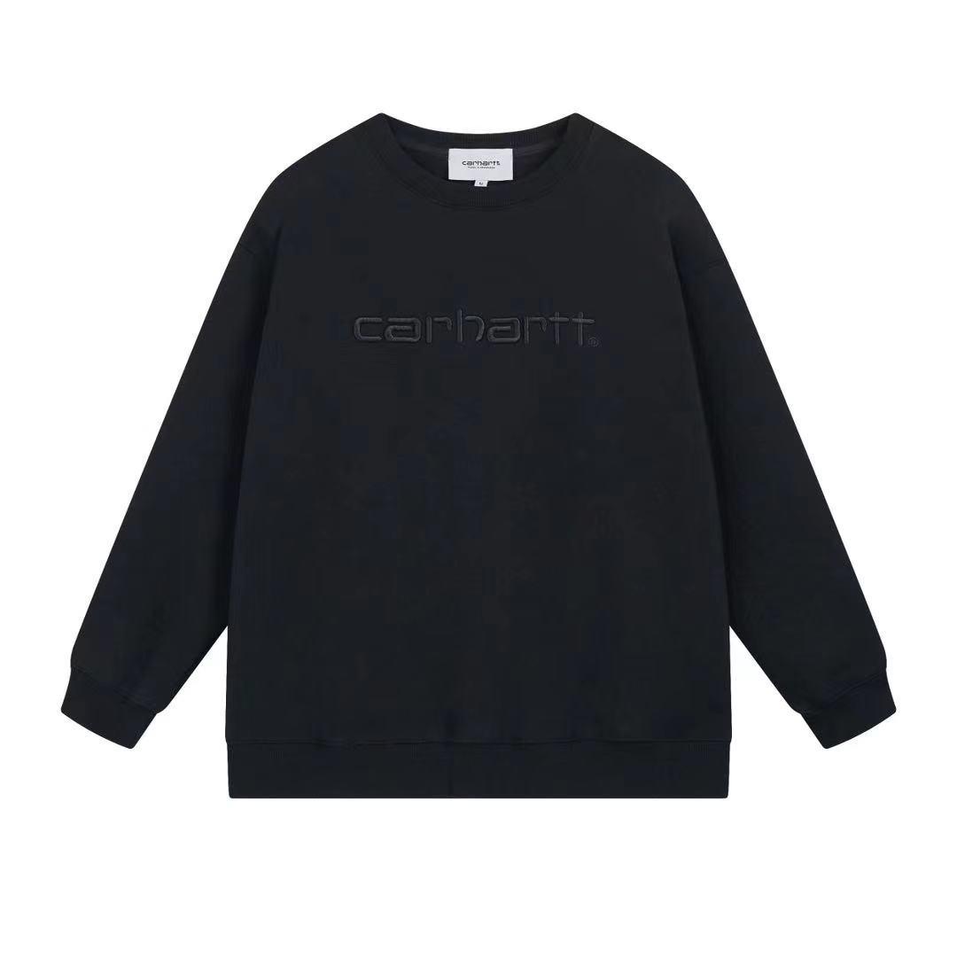 Модный Унисекс Свободный Худи с Вышивкой Каллиграфией M чёрный