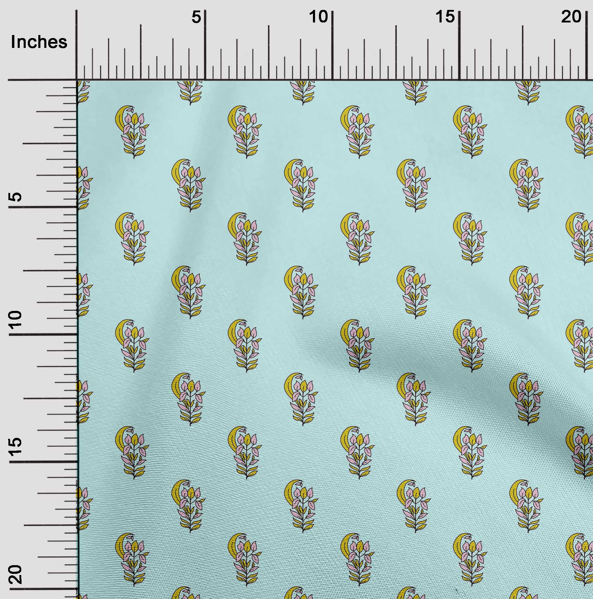 

oneOone Cotton Flex Light Gray Fabric Leaves & Floral Block Sewing Fabric By The Yard Printed Diy Clothing Sewing Supplies 40 Inch 42 Inch Wide - Viscose Chiffon зелений