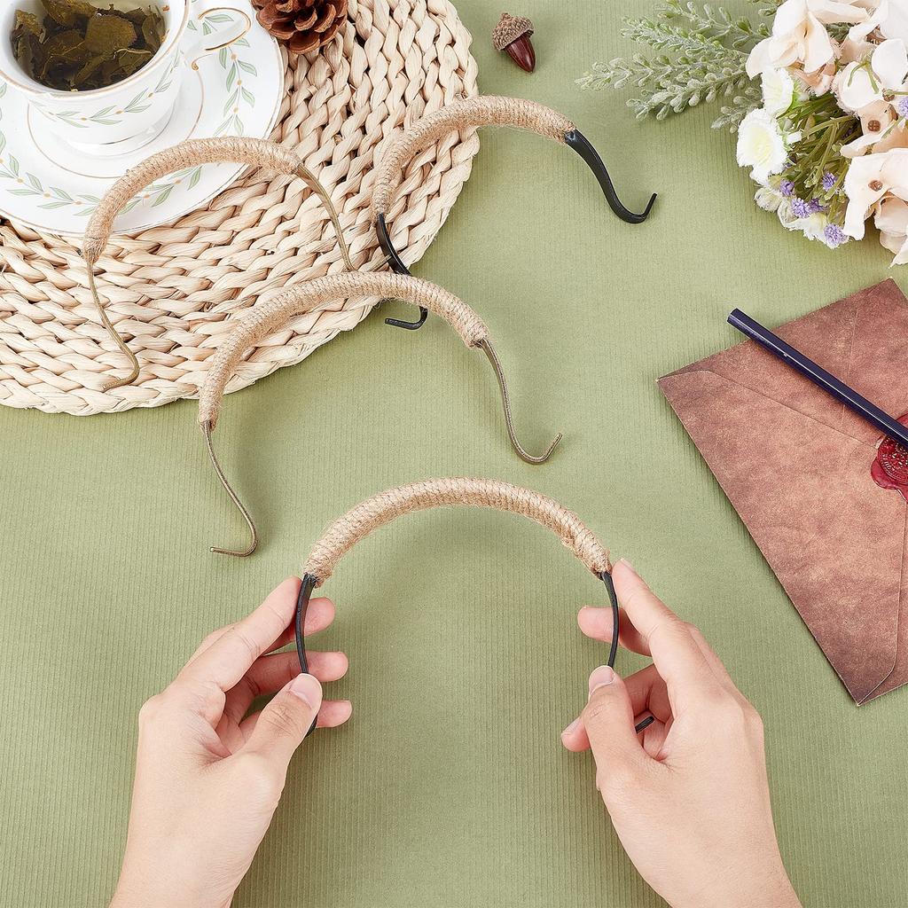 PandaHall Iron Kettle Handles, 4-Piece Set, Adjustable Replacement Handles for Teapots, 14cm, for Home, Restaurants, Inns, and Other Dining