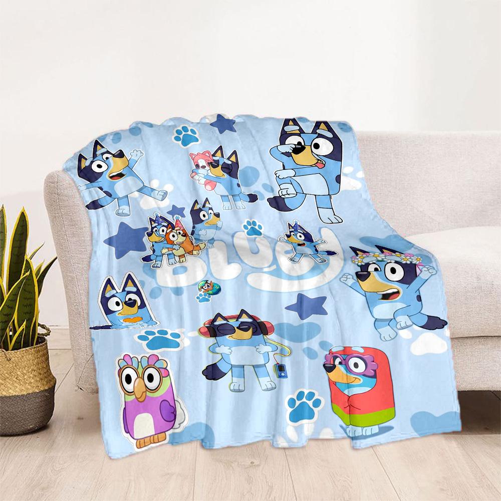 Bluey's Colorful Adventures Blanket Ultra-Soft Perfect for Livingroom Seaside Bedding All-Season Use Playful Design