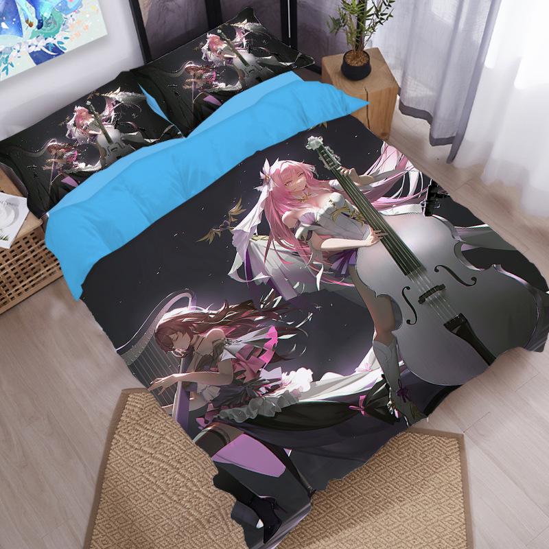 Anime Elysia Bedding Sets Japanese Anime Two-Dimensional Girl Duvet Cover Set Kawaii Sexy Girl Quilt Cover 2/3Pcs