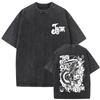 T-shirt Vintage Lavé Motif Joseph Joestar 'JoJo's Bizarre Adventure', T-shirt Décontracté Ample pour Hommes et Femmes