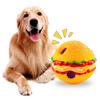 Haustierspielzeug, Burgerform, Kichergeräusch, lockt bissfest, Zahnpflege, multifunktionale Zahnreinigung, Spielspielzeug, Hund, wackelt, Kicherball, Heimtierbedarf